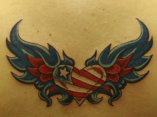 heart with wings tattoo screen