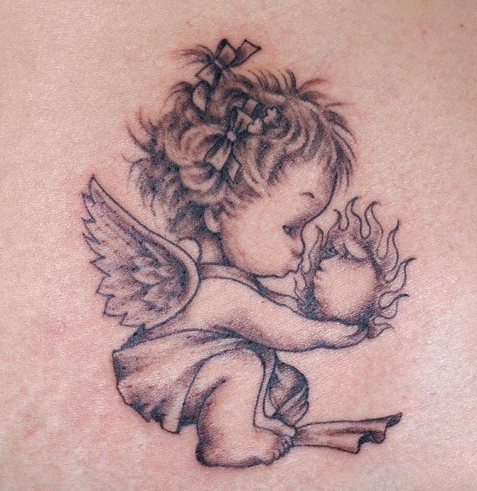 Angel Wings clip art. Little Angel Tattoo, Small Angel Tattoo