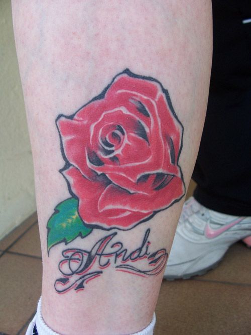 Picture Design Foot Flower Rose Tattoos