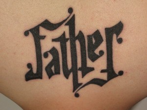 Father Ambigram Tattoo