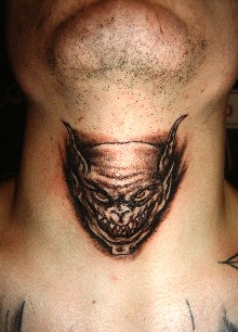 Devil Tattoo On Neck